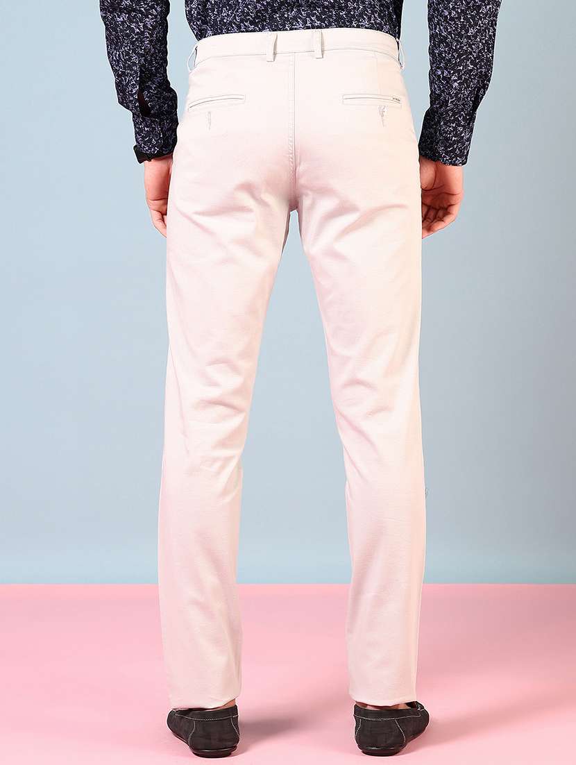 men solid mid rise full length formal trouser - 21766221 - Standard Image - 3