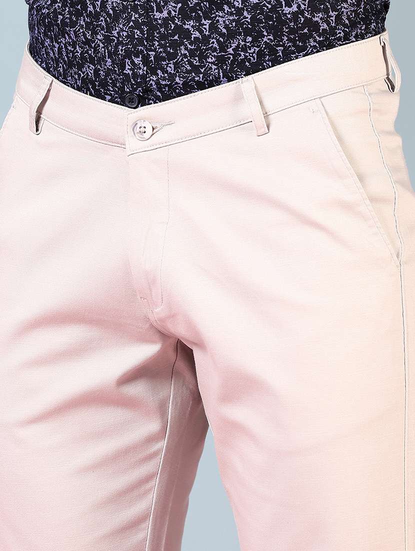men solid mid rise full length formal trouser - 21766221 - Standard Image - 5