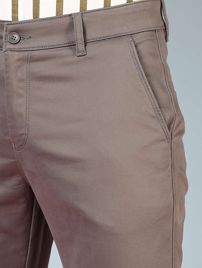 men solid mid rise flat front chinos  - 21766224 -  Standard Image - 5
