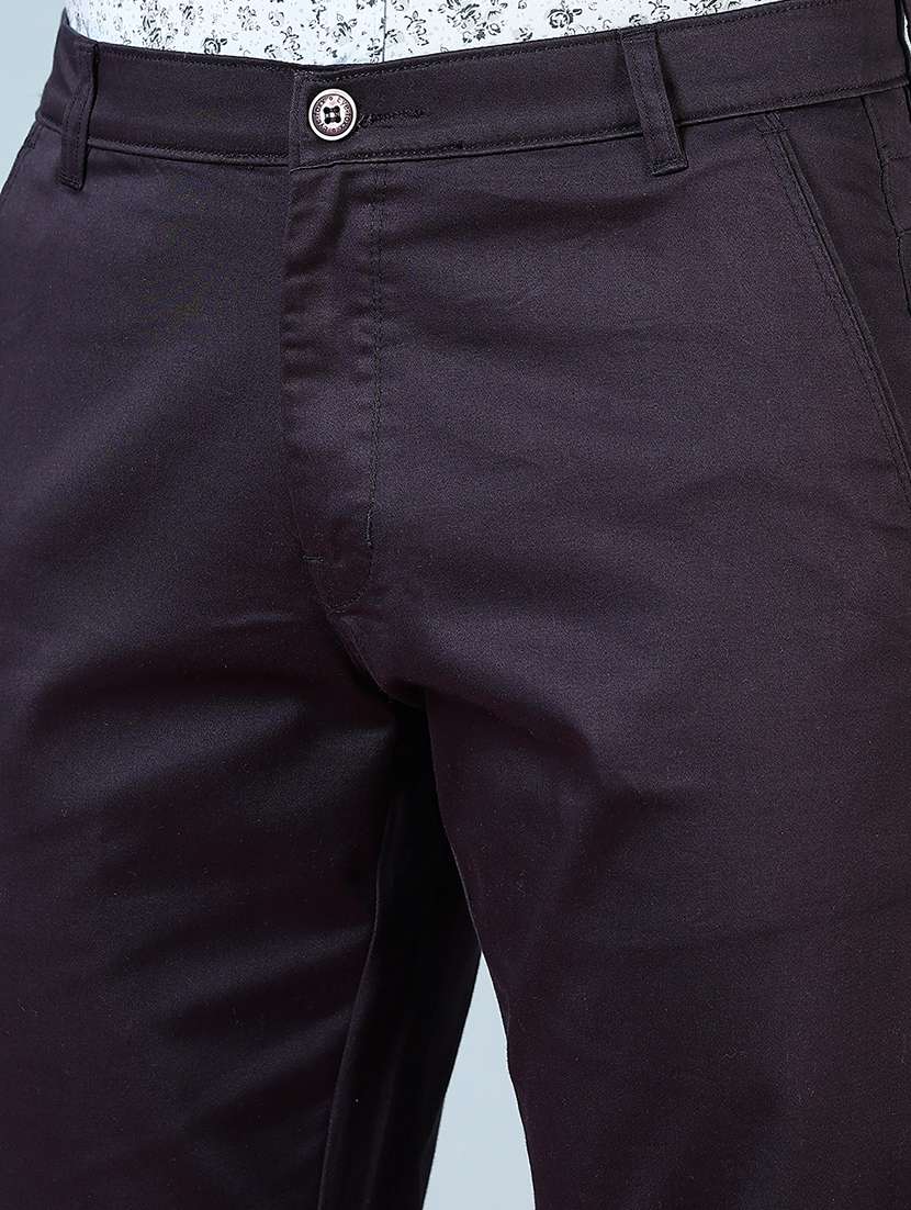 men solid mid rise flat front chinos  - 21766226 -  Standard Image - 5