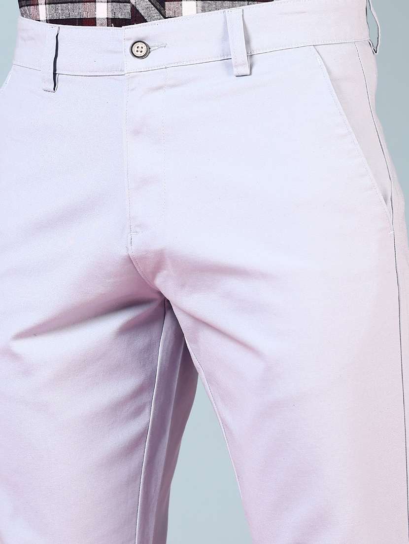 men solid mid rise flat front chinos  - 21766227 -  Standard Image - 5