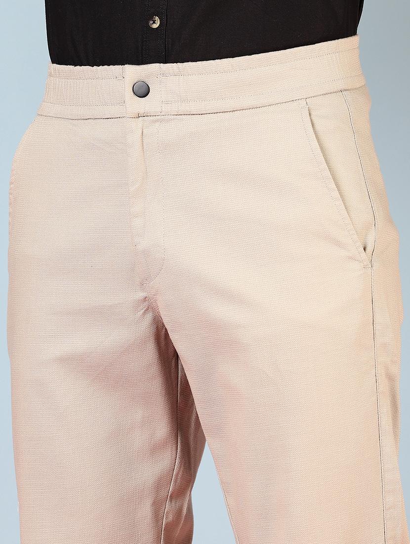 men mid rise solid flat front casual trouser - 21766232 - Standard Image - 5