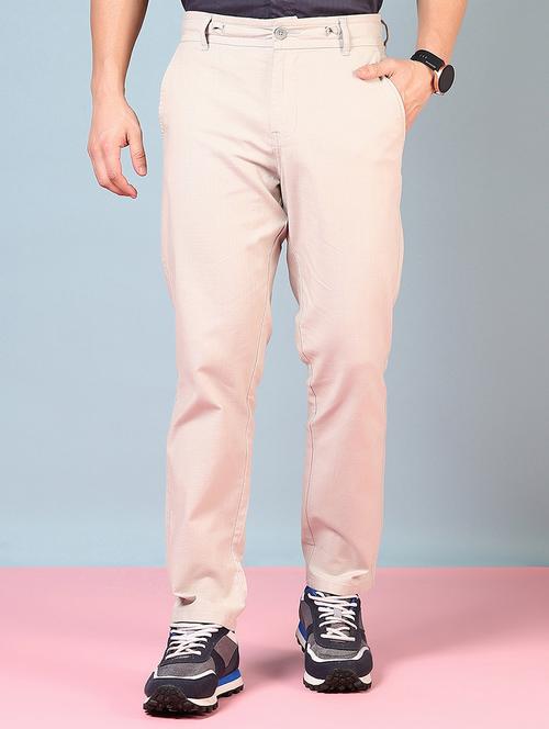 men solid mid rise flat front chinos - 21766234 - Standard Image - 0