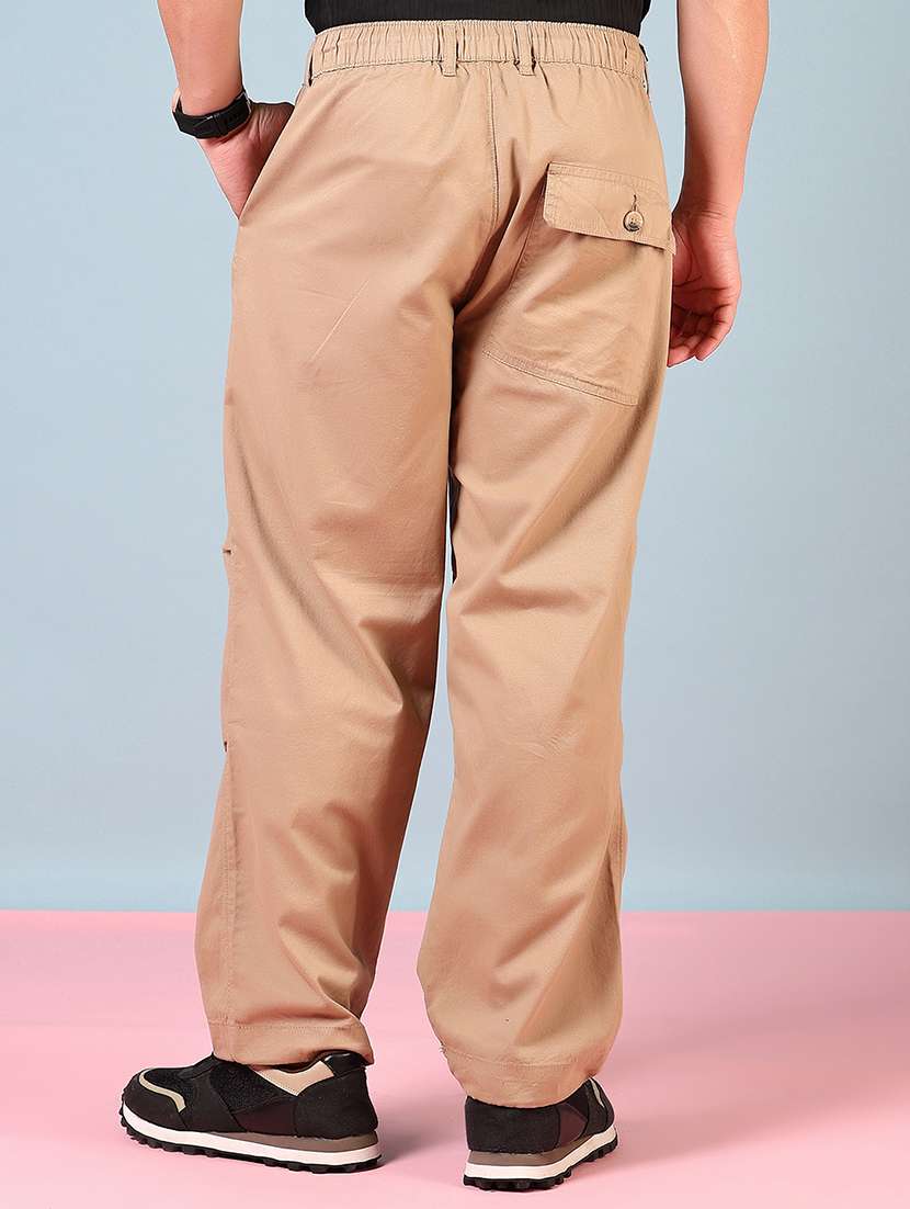 men mid rise solid parachute pant - 21766235 -  Standard Image - 3