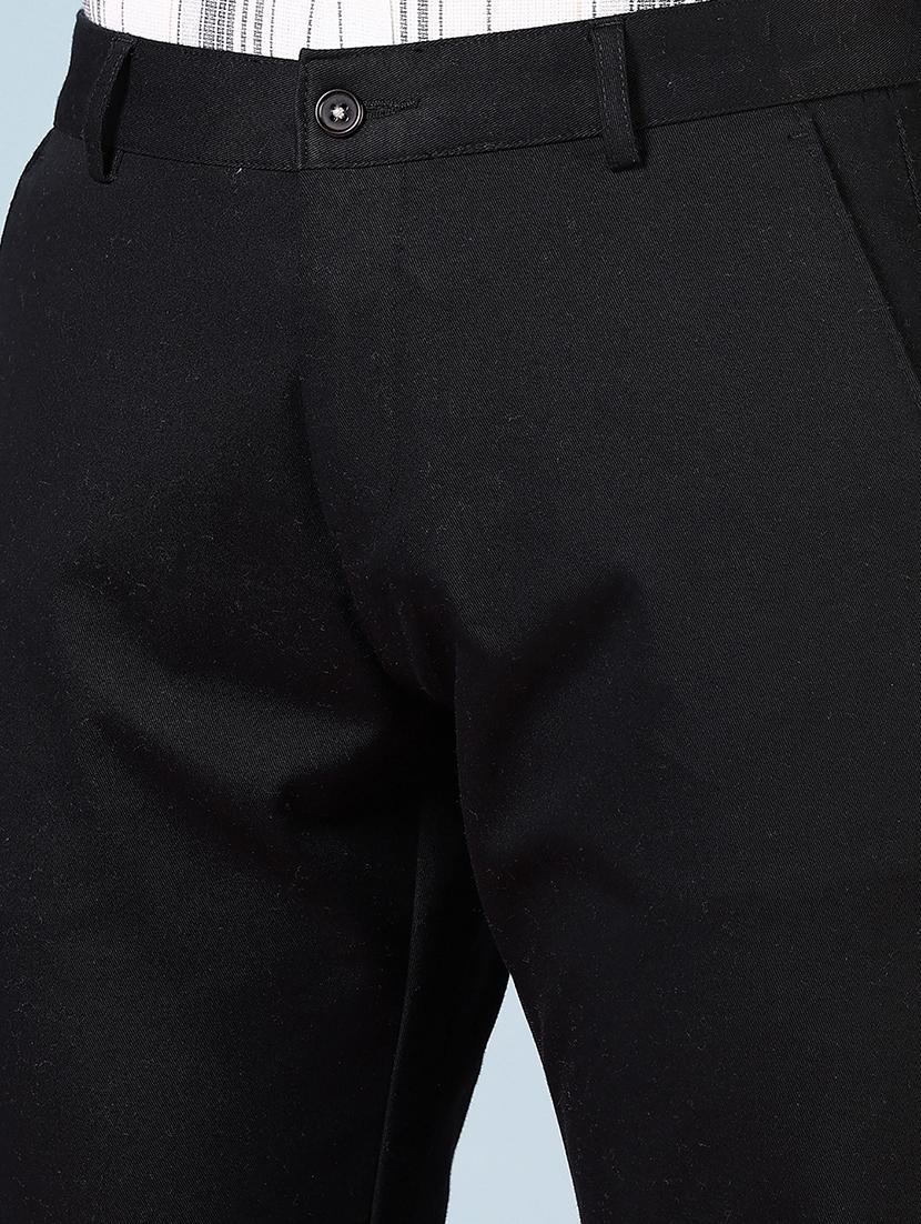 men mid rise solid flat front casual trouser - 21766236 - Standard Image - 5