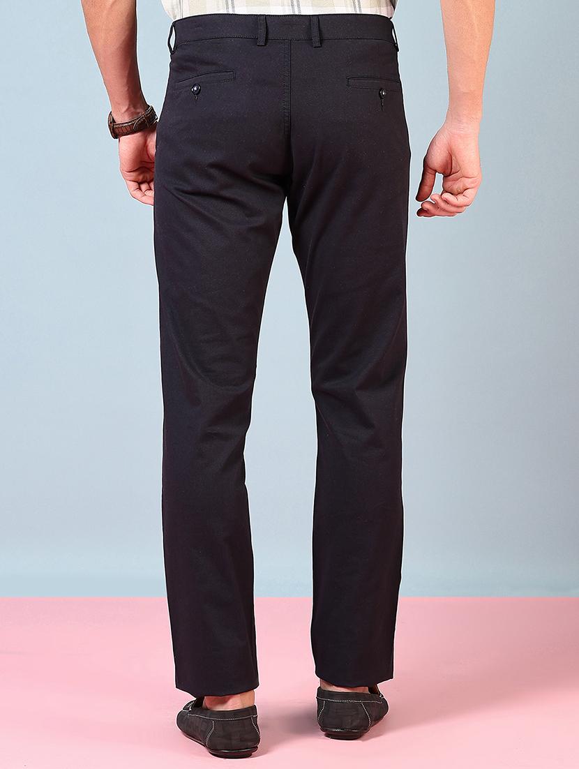 men mid rise solid flat front casual trouser - 21766238 - Standard Image - 3