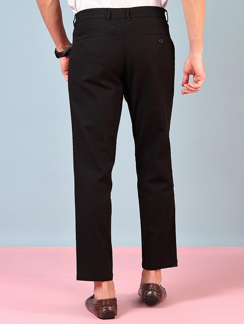 men mid rise solid flat front casual trouser - 21766239 - Standard Image - 3