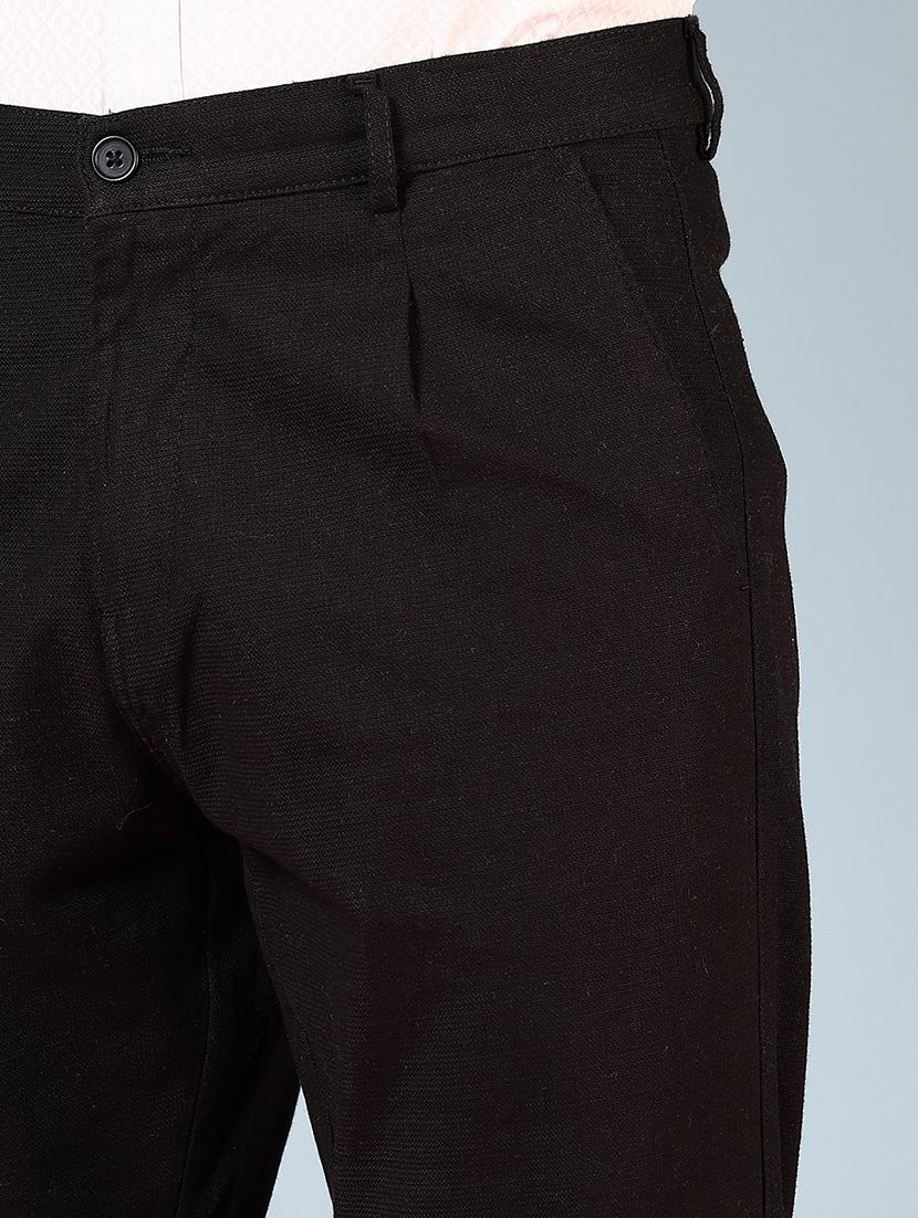 men mid rise solid flat front casual trouser - 21766239 - Standard Image - 5