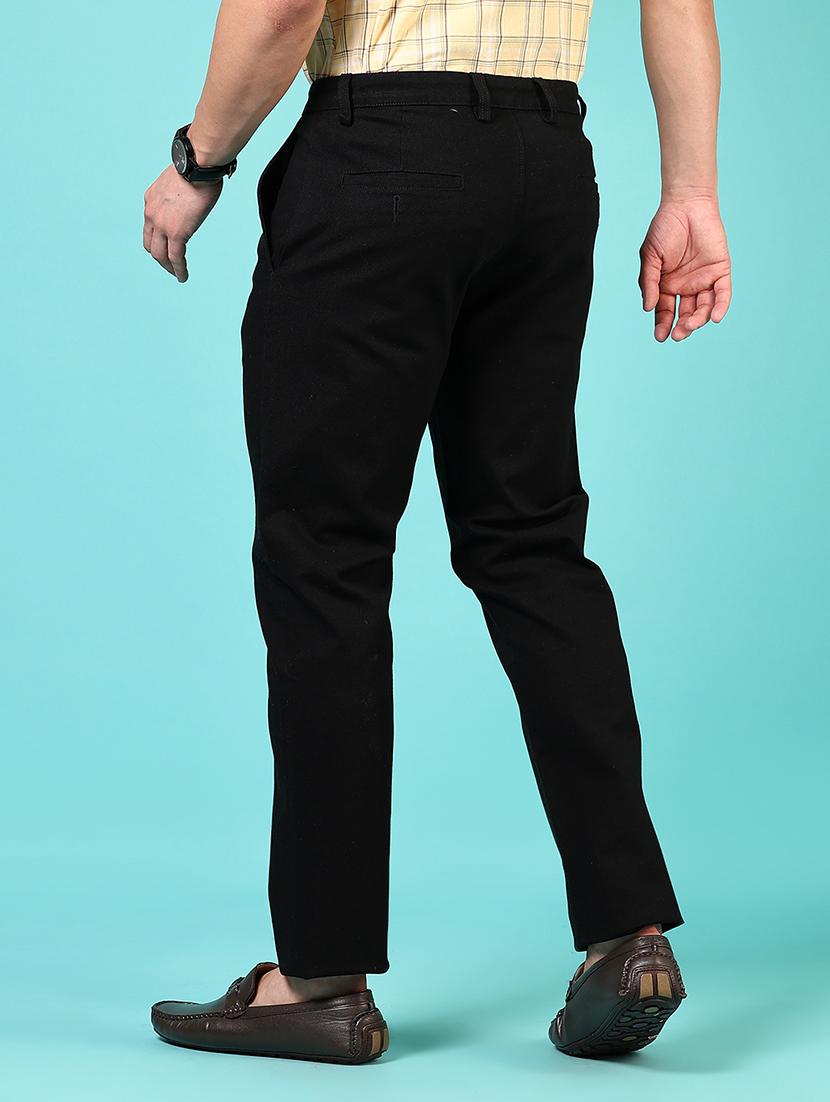 men mid rise solid flat front casual trouser - 21766246 - Standard Image - 3