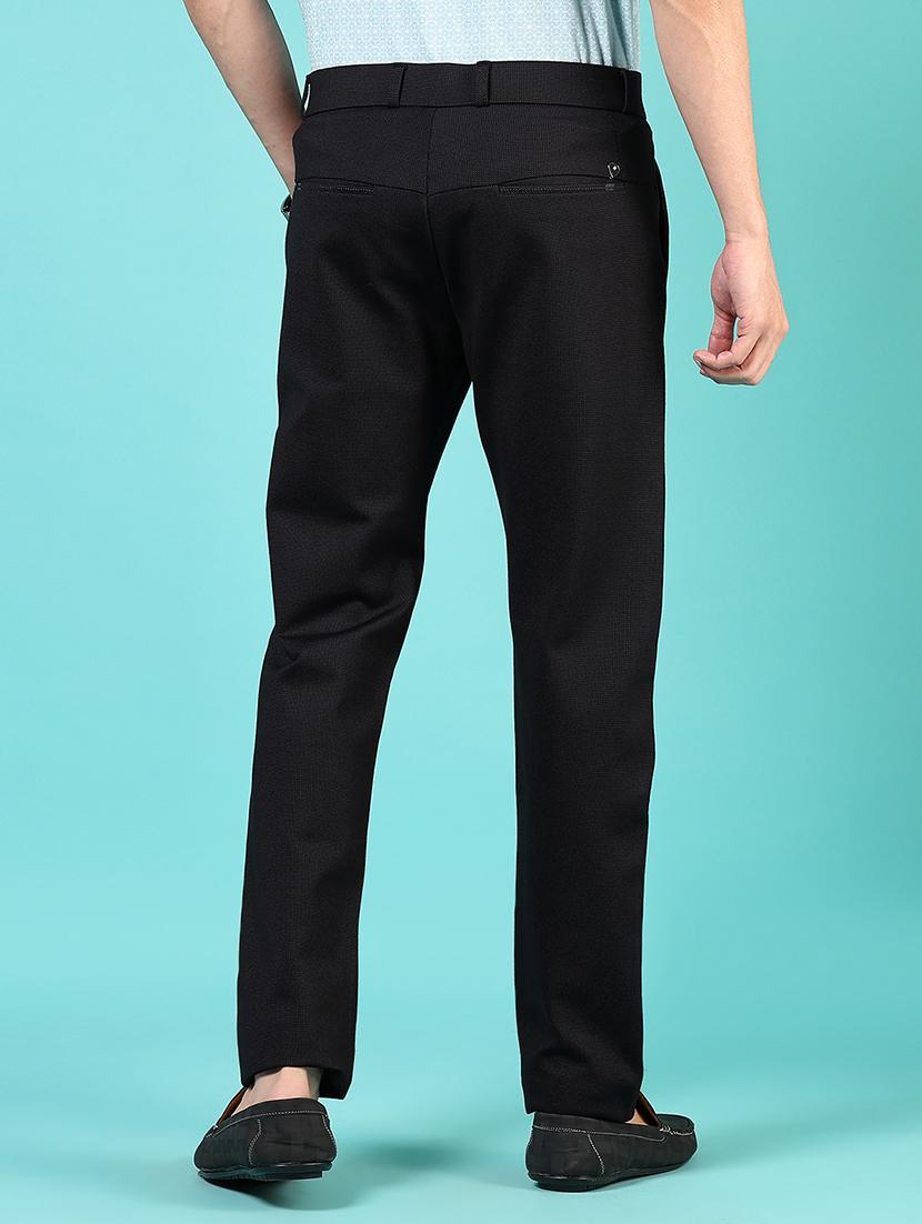 men mid rise solid flat front casual trouser - 21766249 - Standard Image - 3