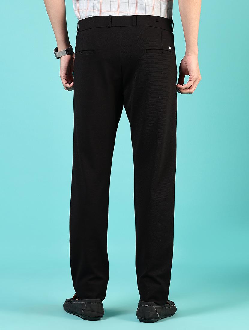men mid rise solid flat front casual trouser - 21766250 - Standard Image - 3
