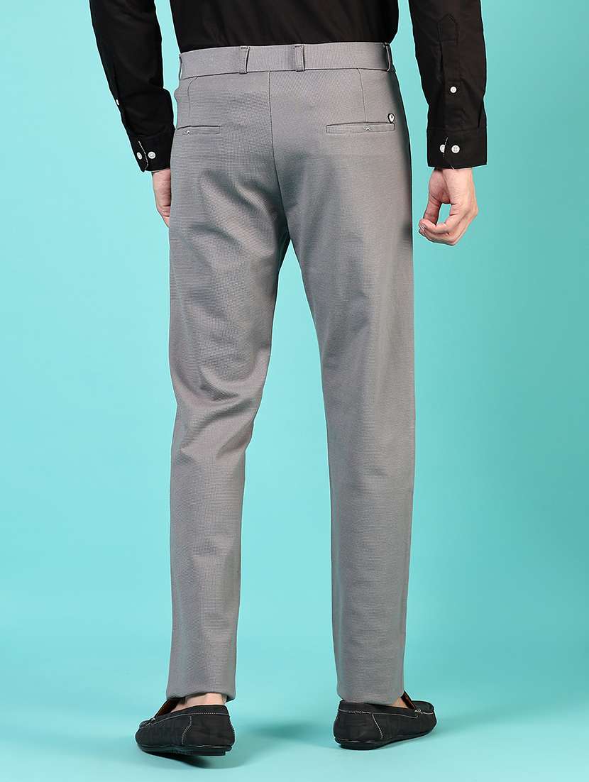 men mid rise solid flat front casual trouser - 21766251 -  Standard Image - 3