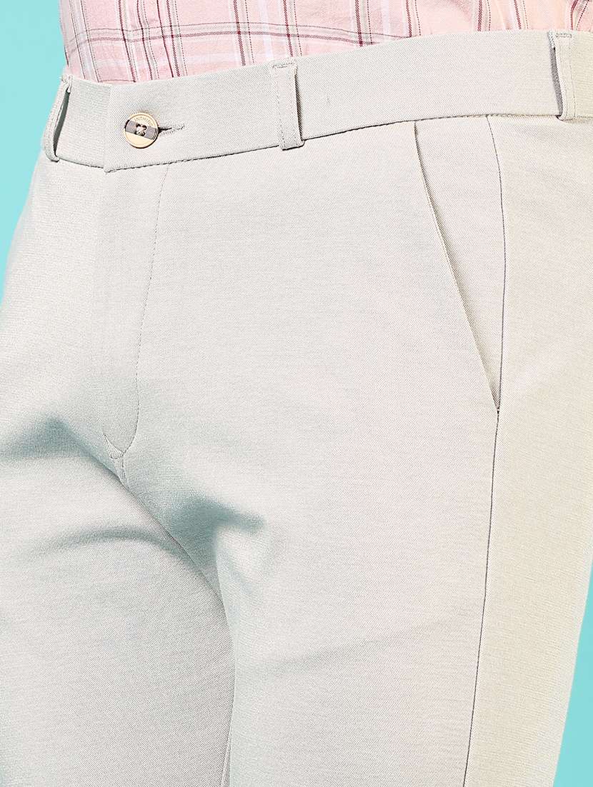 men mid rise solid flat front casual trouser - 21766257 -  Standard Image - 5