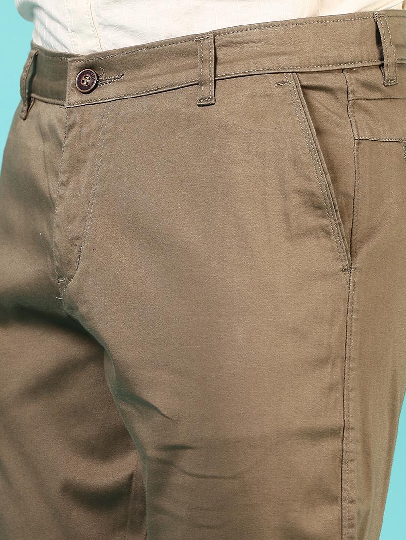 men mid rise solid flat front casual trouser - 21766262 - Standard Image - 5