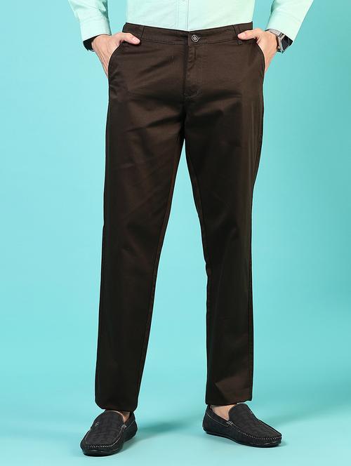 men mid rise solid flat front casual trouser - 21766263 -  Standard Image - 0