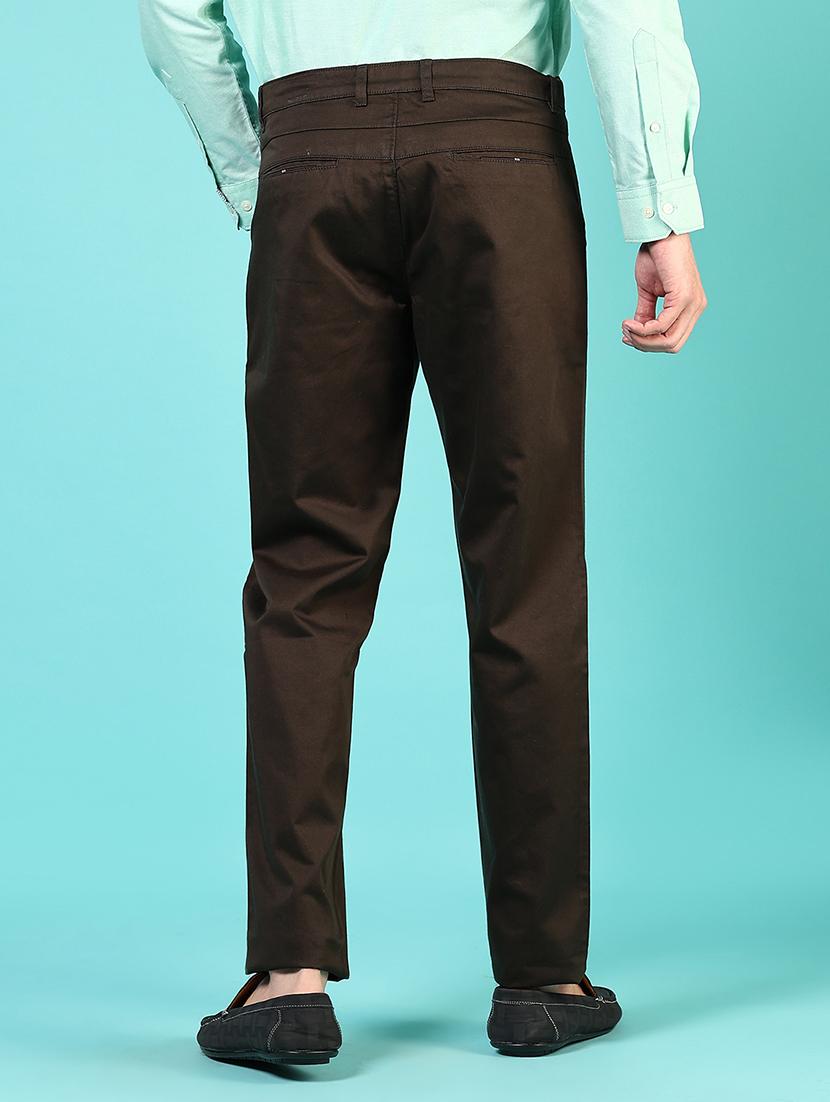 men mid rise solid flat front casual trouser - 21766263 - Standard Image - 3