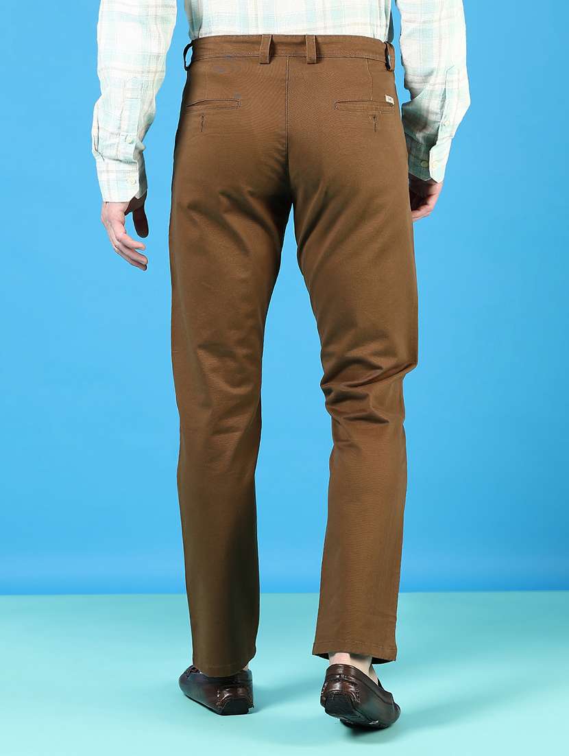 men mid rise solid flat front casual trouser - 21766264 -  Standard Image - 3