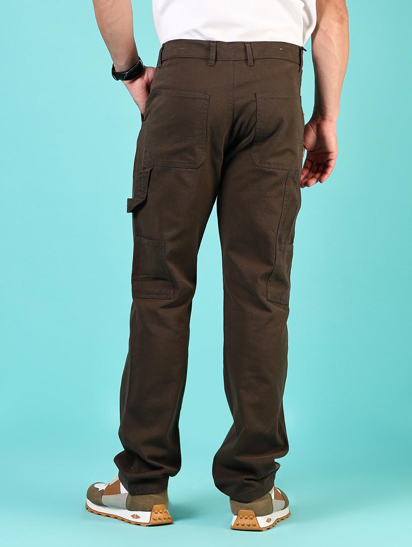 men mid rise solid flat front casual trouser - 21766274 - Standard Image - 3