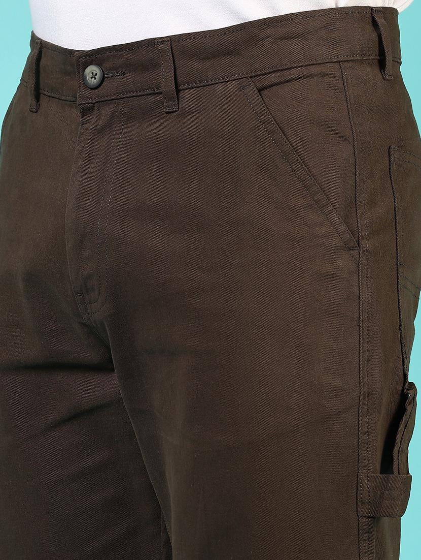 men mid rise solid flat front casual trouser - 21766274 - Standard Image - 5