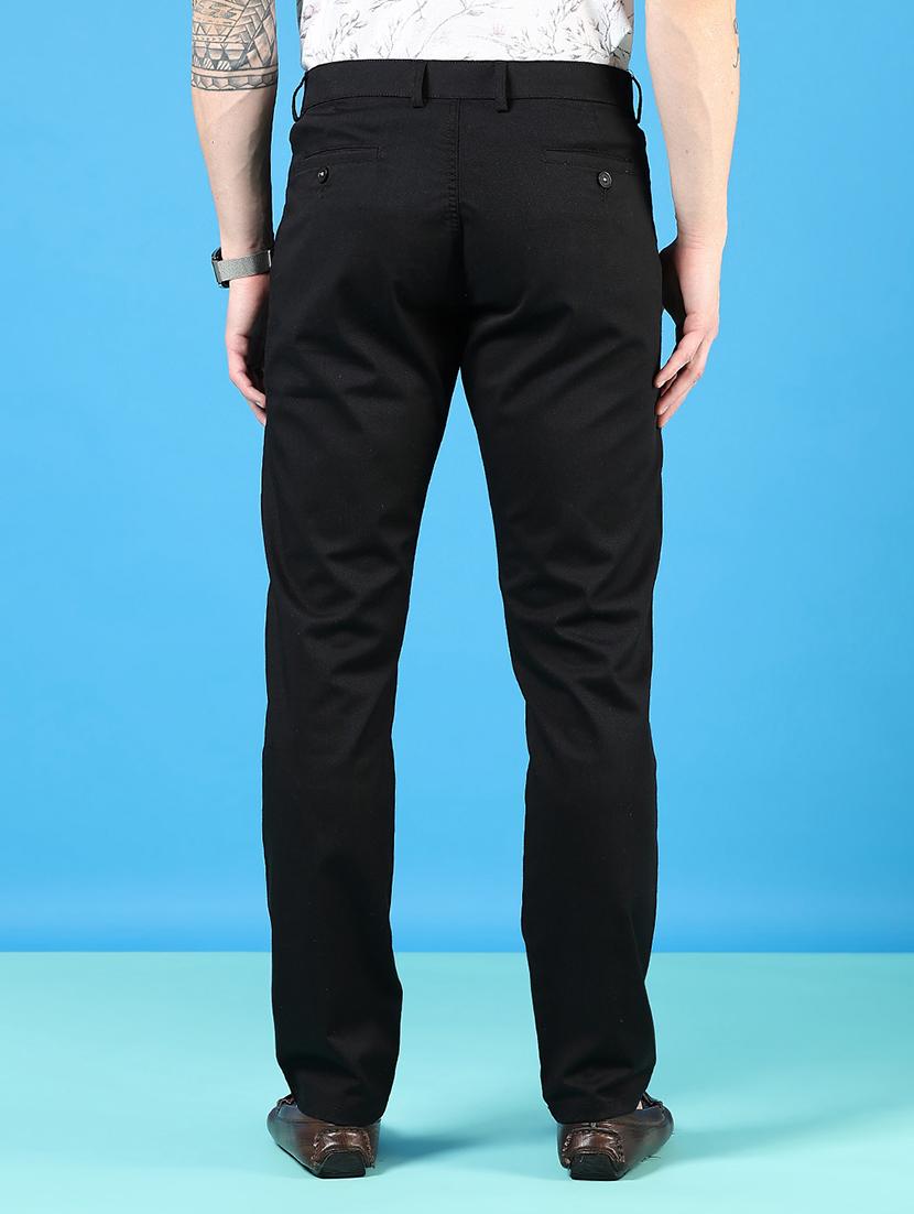 men mid rise solid flat front casual trouser - 21766275 - Standard Image - 3