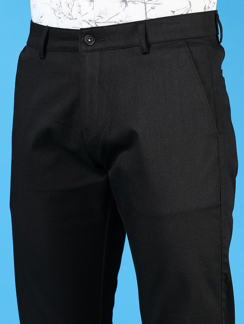 men mid rise solid flat front casual trouser - 21766275 - Standard Image - 5