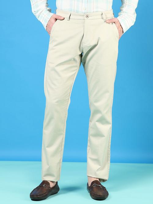 men mid rise solid flat front casual trouser - 21766278 -  Standard Image - 0