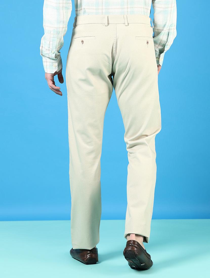 men mid rise solid flat front casual trouser - 21766278 - Standard Image - 3