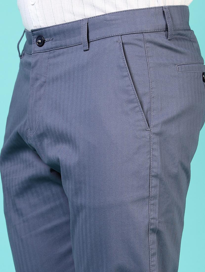 men mid rise solid flat front casual trouser - 21766281 - Standard Image - 5