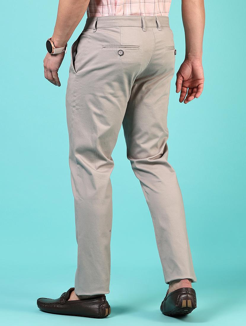 men mid rise solid flat front casual trouser - 21766288 - Standard Image - 3