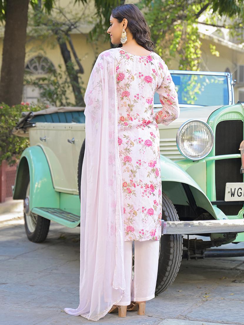 women three quarter sleeve kurta pant with dupatta set - 21766311 - Standard Image - 3