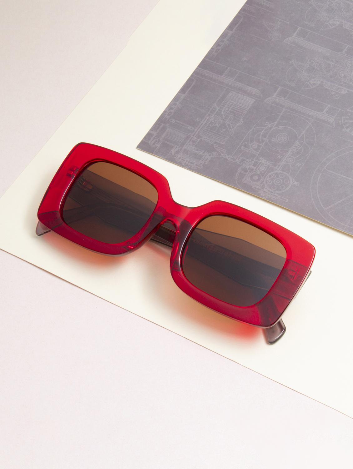 ted smith unisex brown premium italian acetate sunglasses with polarized lenses. - 21766341 -  Zoom Image - 0