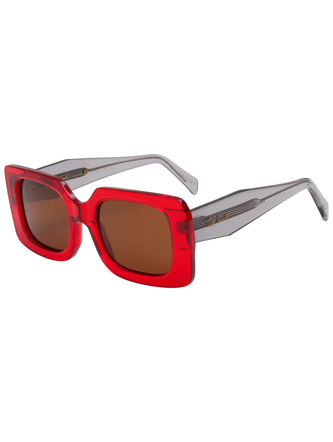 ted smith unisex brown premium italian acetate sunglasses with polarized lenses. - 21766341 - Standard Image - 3