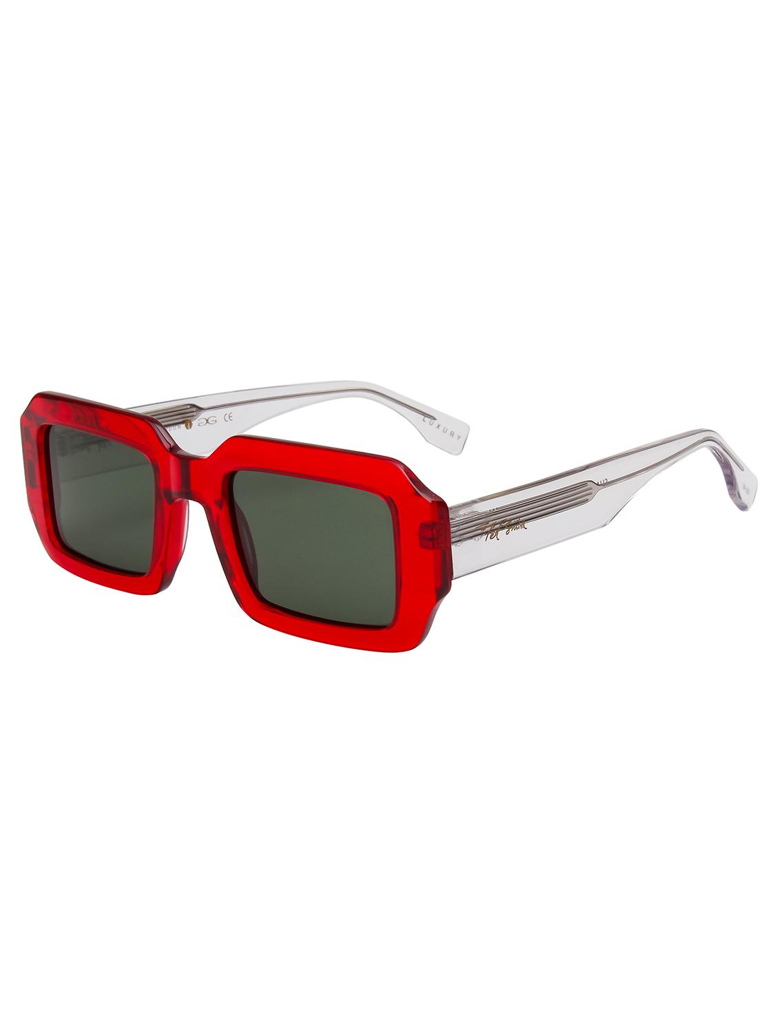 ted smith unisex green premium italian acetate sunglasses with polarized lenses. - 21766357 - Standard Image - 3