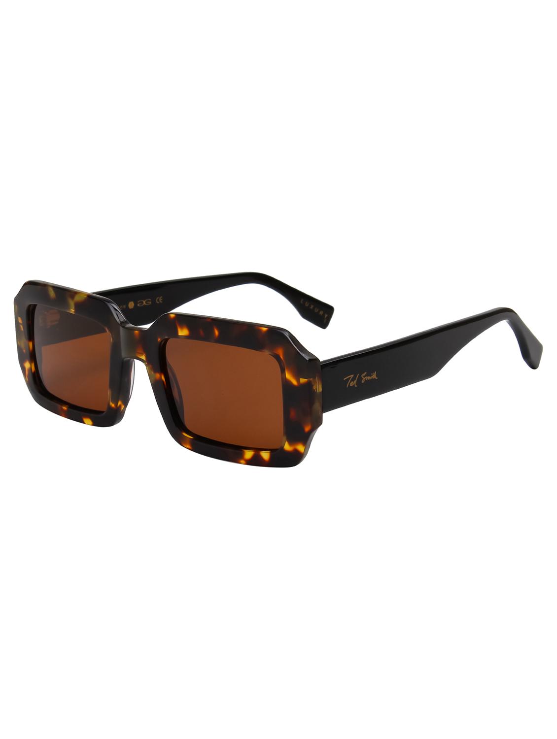 ted smith unisex brown premium italian acetate sunglasses with polarized lenses. - 21766358 - Standard Image - 3