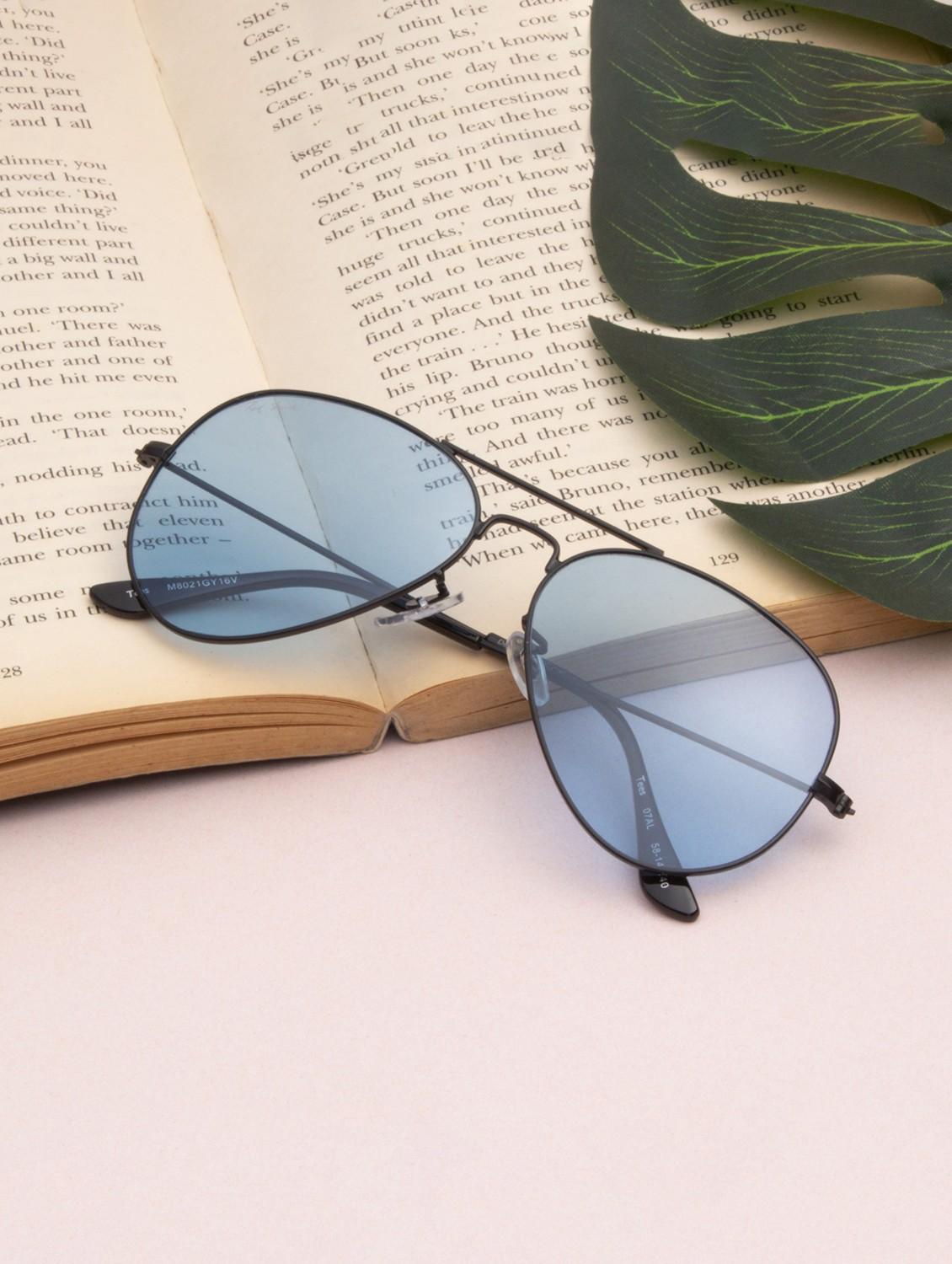 ted smith unisex blue premium metal sunglasses with polarized lenses. - 21766370 -  Zoom Image - 0