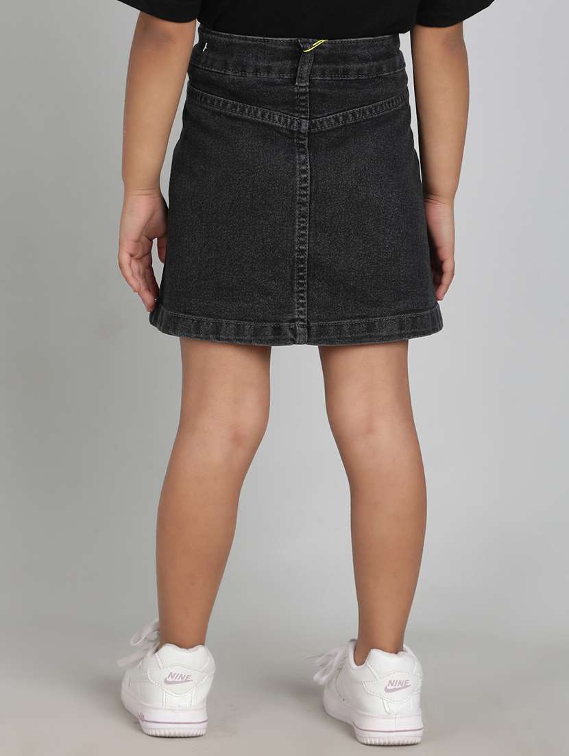 girls black solid a-line skirt - 21766385 -  Standard Image - 3