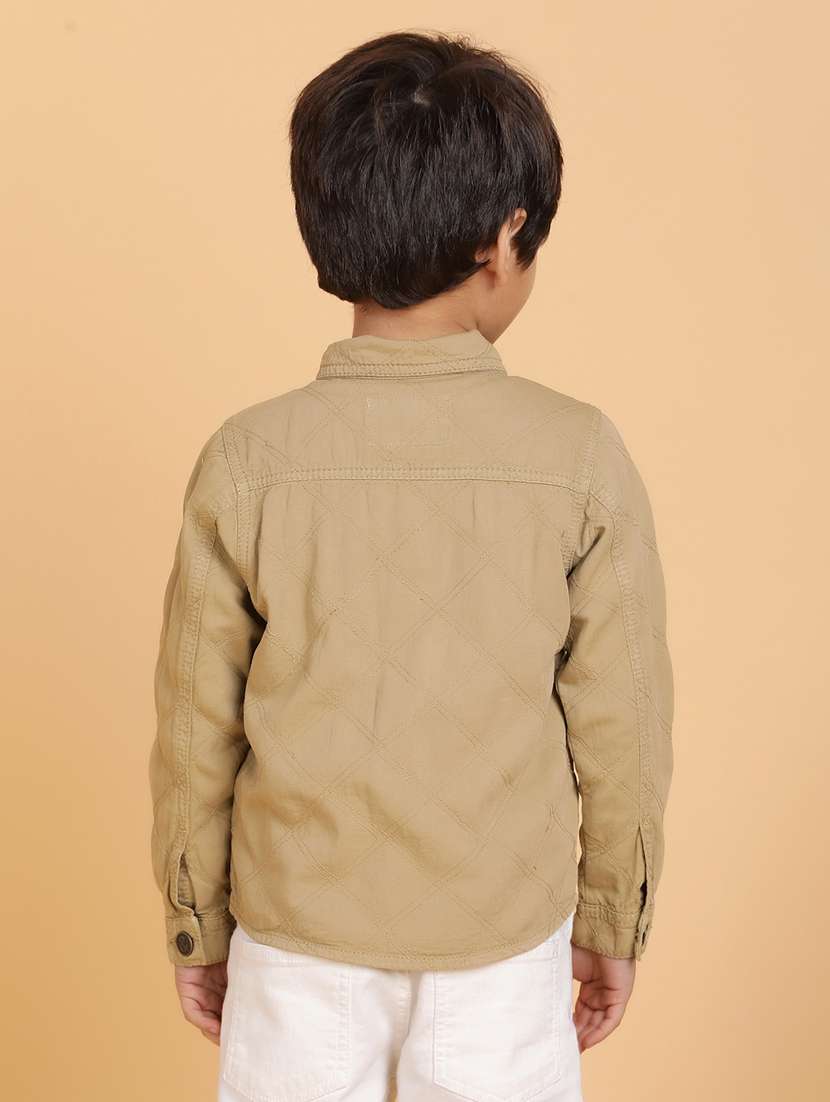 boys solid collared long sleeves shacket  - 21766386 -  Standard Image - 3
