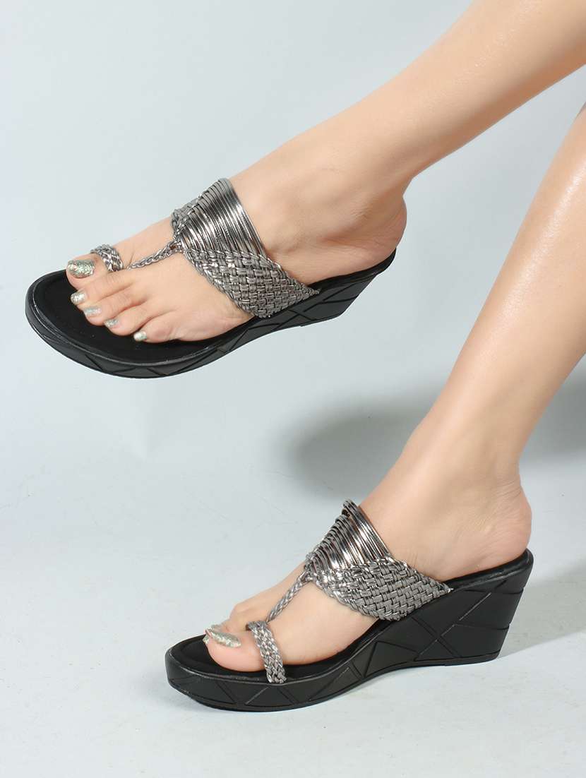 women textured one toe wedge - 21766420 - Standard Image - 3
