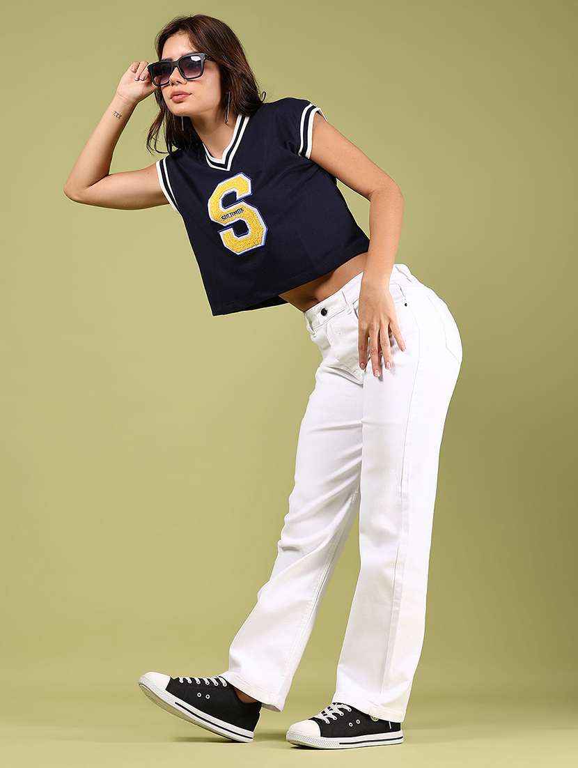 women typographic sleeveless crop t-shirt - 21766452 -  Standard Image - 5