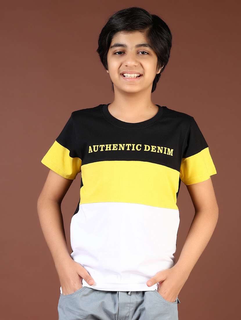 boys color block short sleeve t-shirt