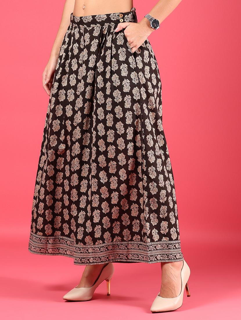 women printed mid rise flared palazzo - 21766469 - Standard Image - 3