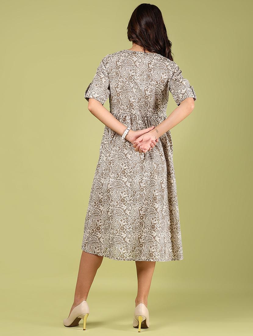 women printed notch neck ethnic dress - 21766504 - Standard Image - 3
