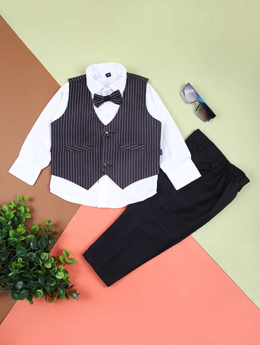 boys striped shirt and trouser with wasitcoat