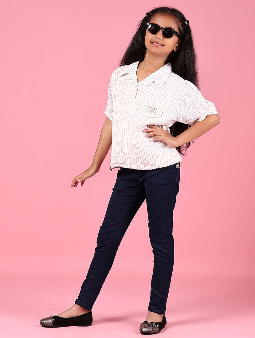 girls printed short sleeve collared shirt - 21766571 -  Standard Image - 5