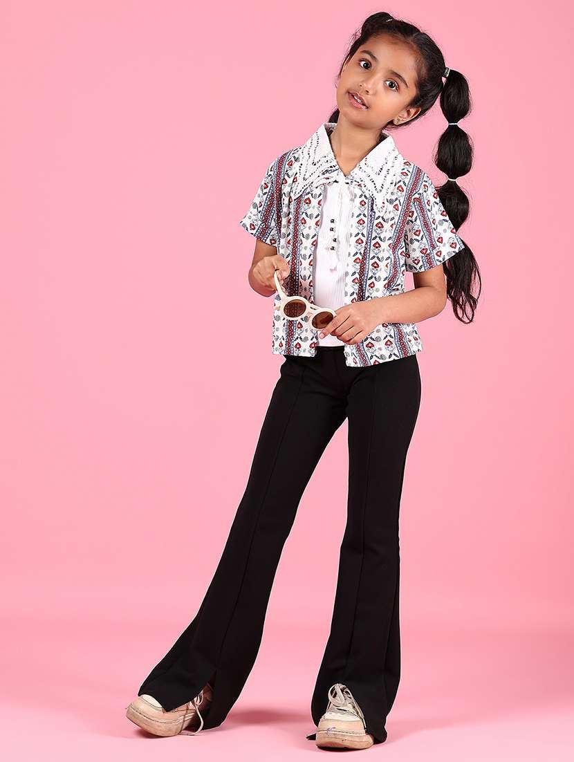 girls printed short sleeve collared shirt top - 21766585 -  Standard Image - 5