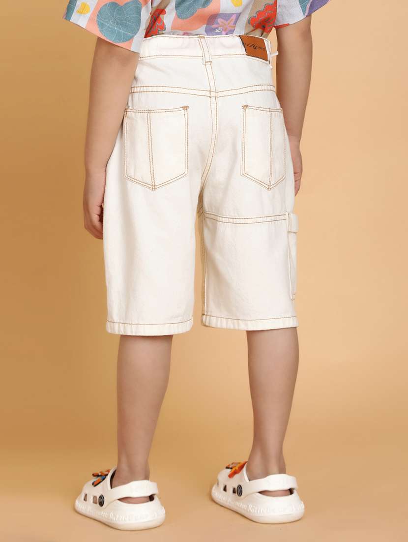 boys solid mid rise three fourth - 21766628 -  Standard Image - 3