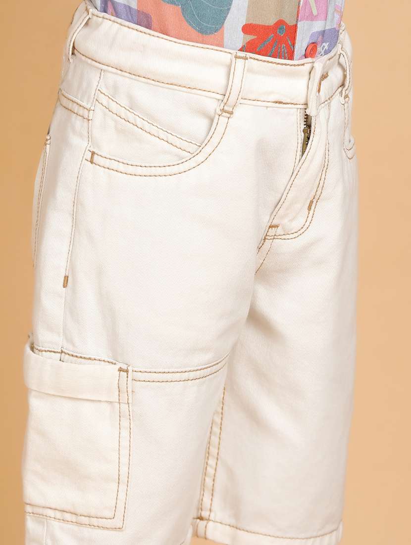 boys solid mid rise three fourth - 21766628 -  Standard Image - 5