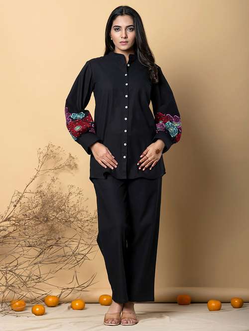 women black long sleeve ethnic co-ord set - 21766714 -  Standard Image - 0