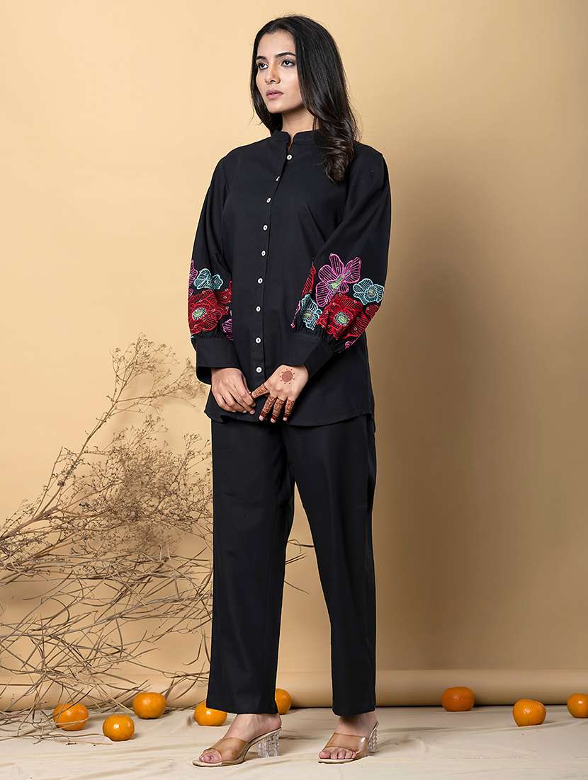 women black long sleeve ethnic co-ord set - 21766714 -  Standard Image - 3