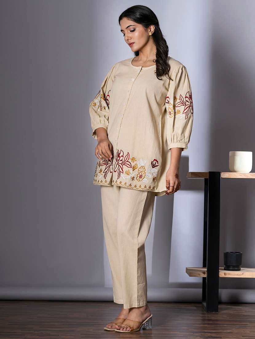 women three quarter sleeve ethnic co-ord set - 21766720 - Standard Image - 3